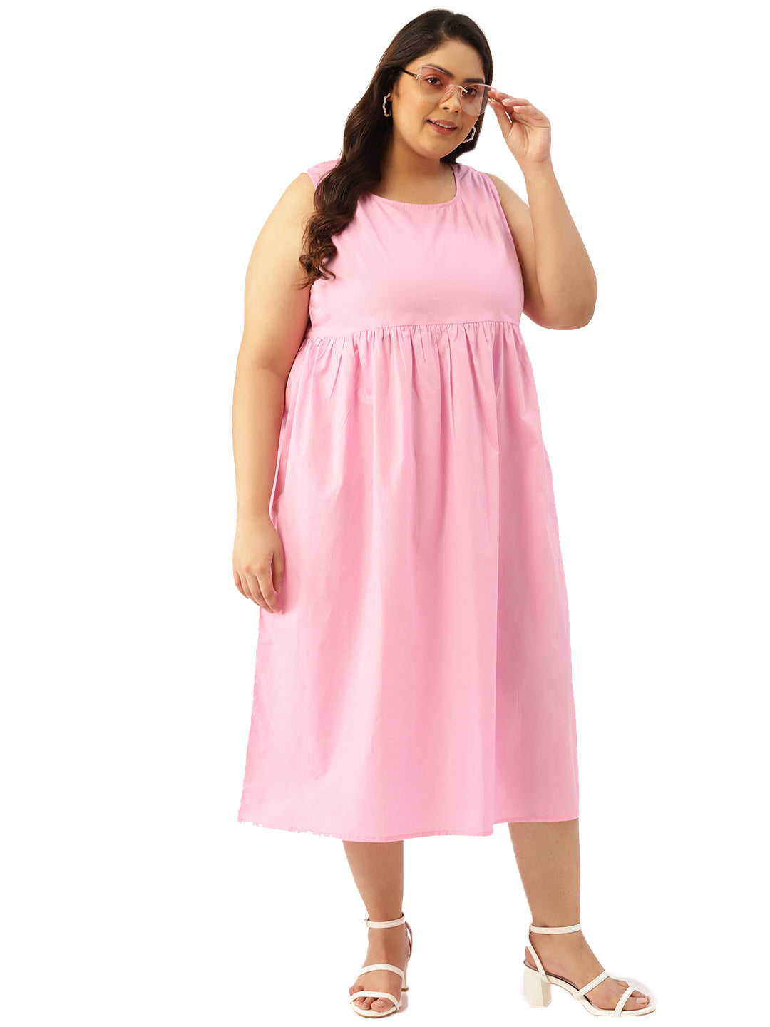 Plus Size Cotton A-Line Dress