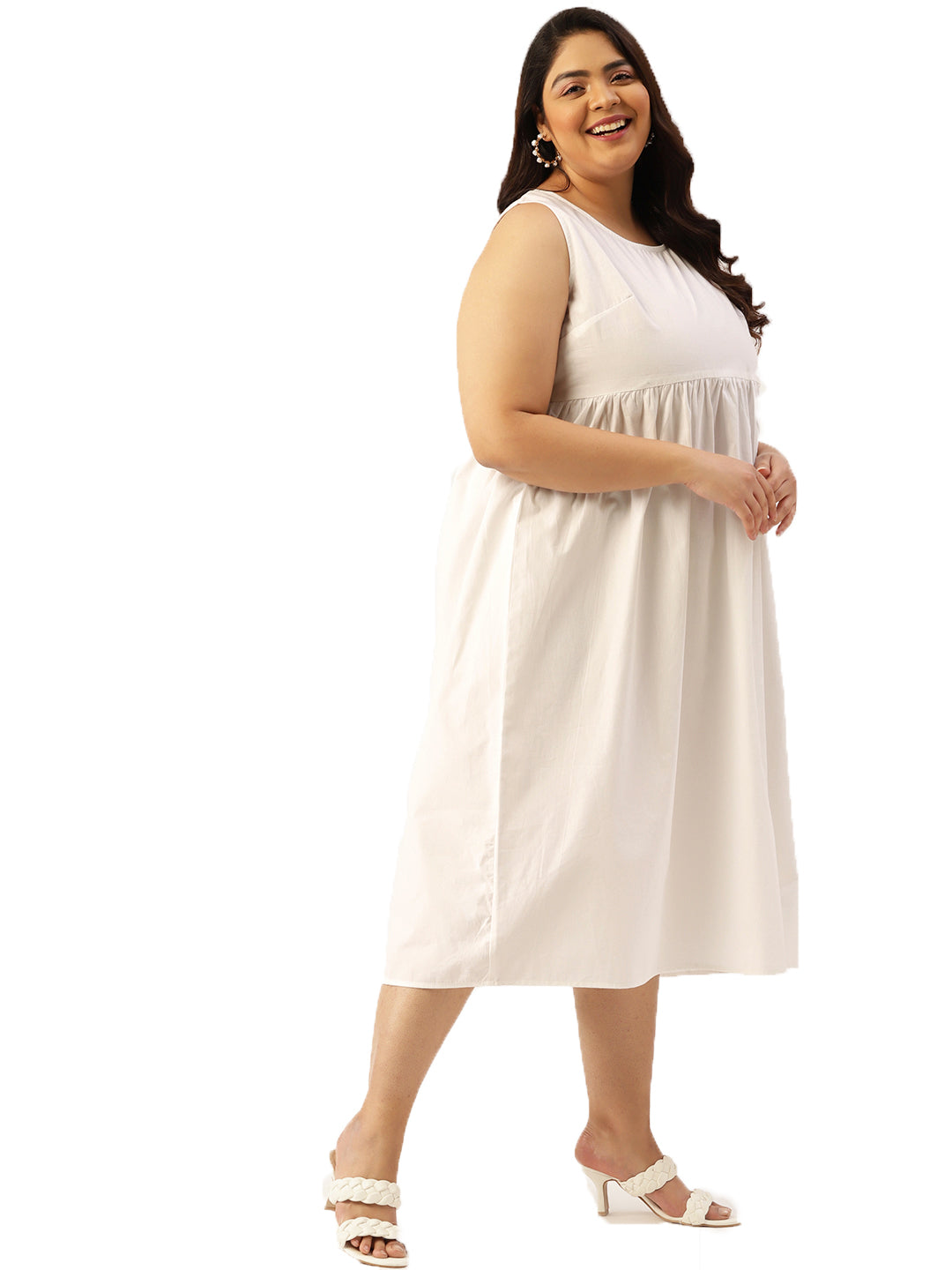 Plus Size Cotton A-Line Dress