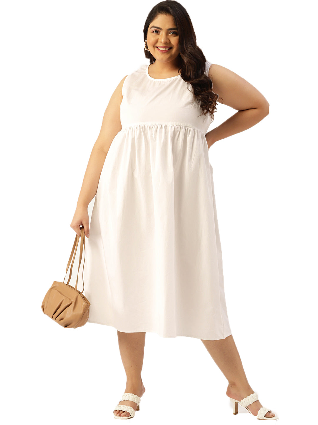 Plus Size Cotton A-Line Dress