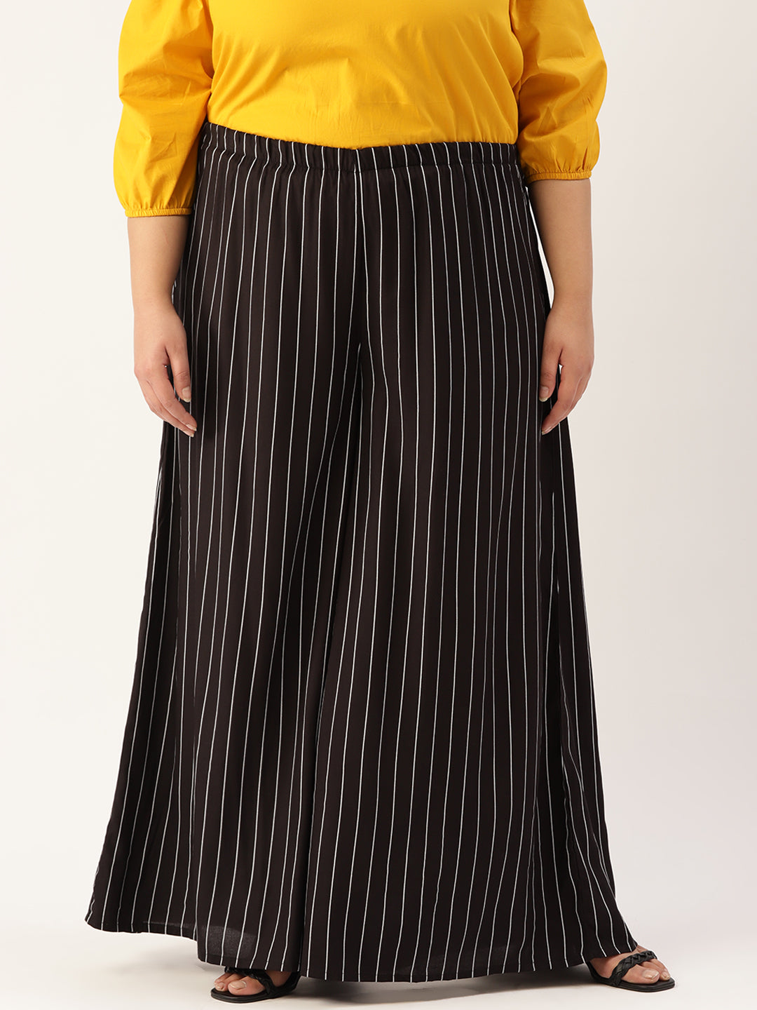 Plus Size Wide Leg Flared Palazzo