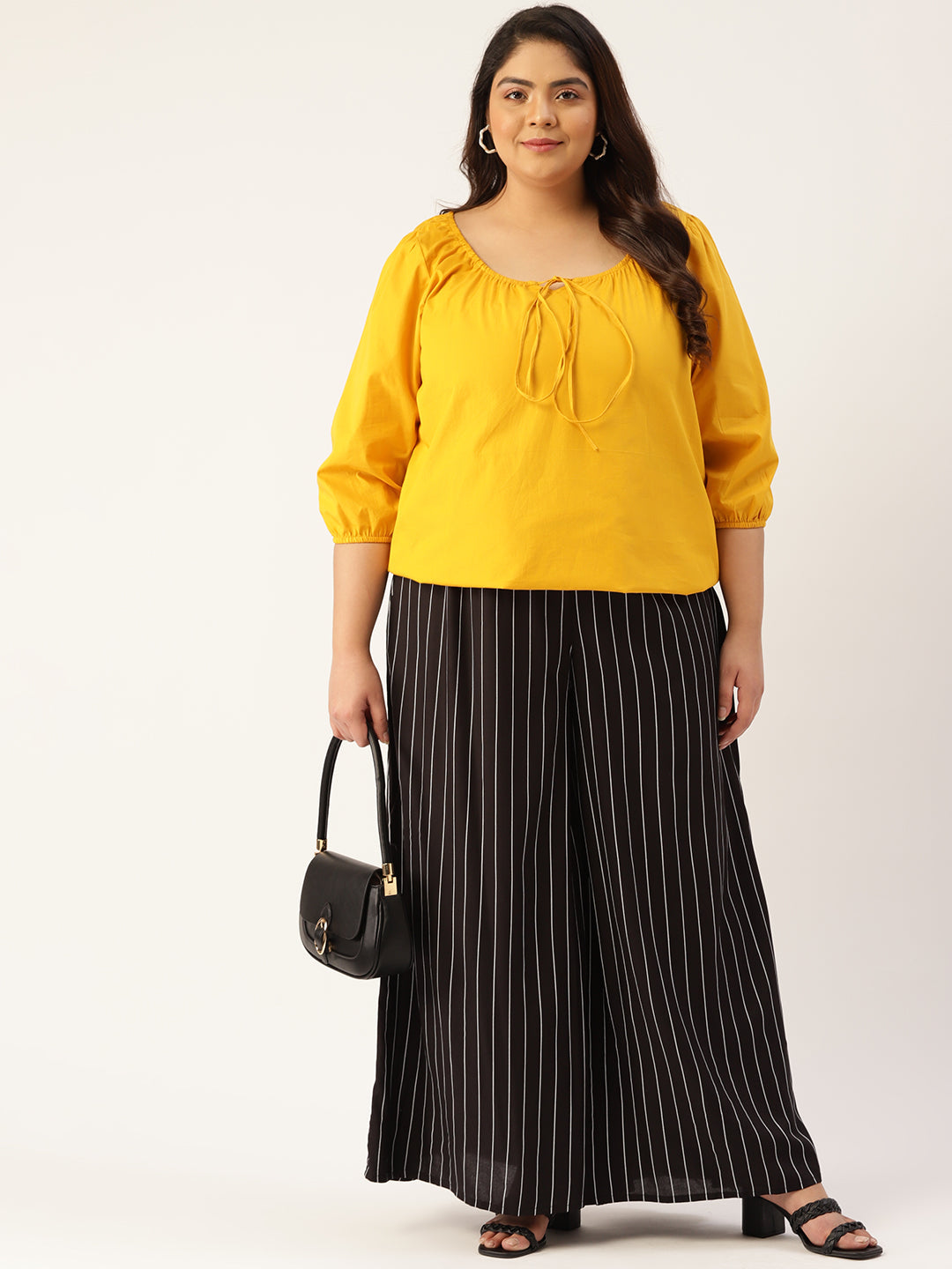 Plus Size Wide Leg Flared Palazzo
