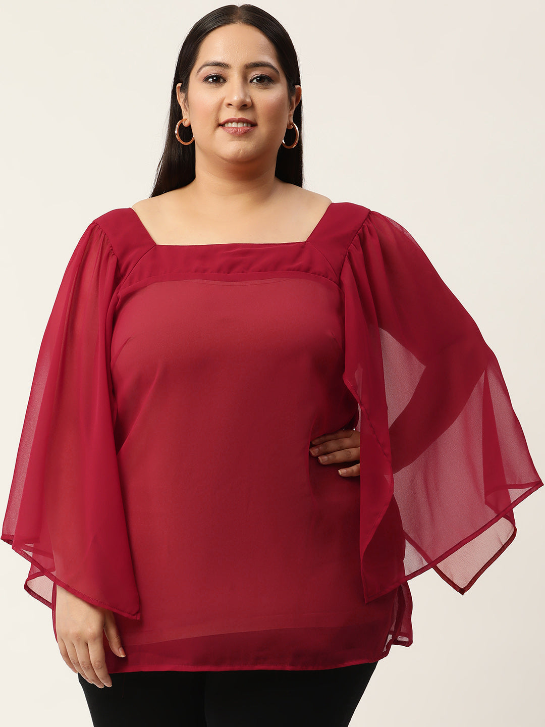Plus Size A-Line Georgette Top