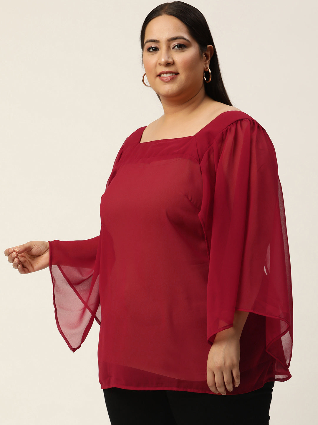 Plus Size A-Line Georgette Top