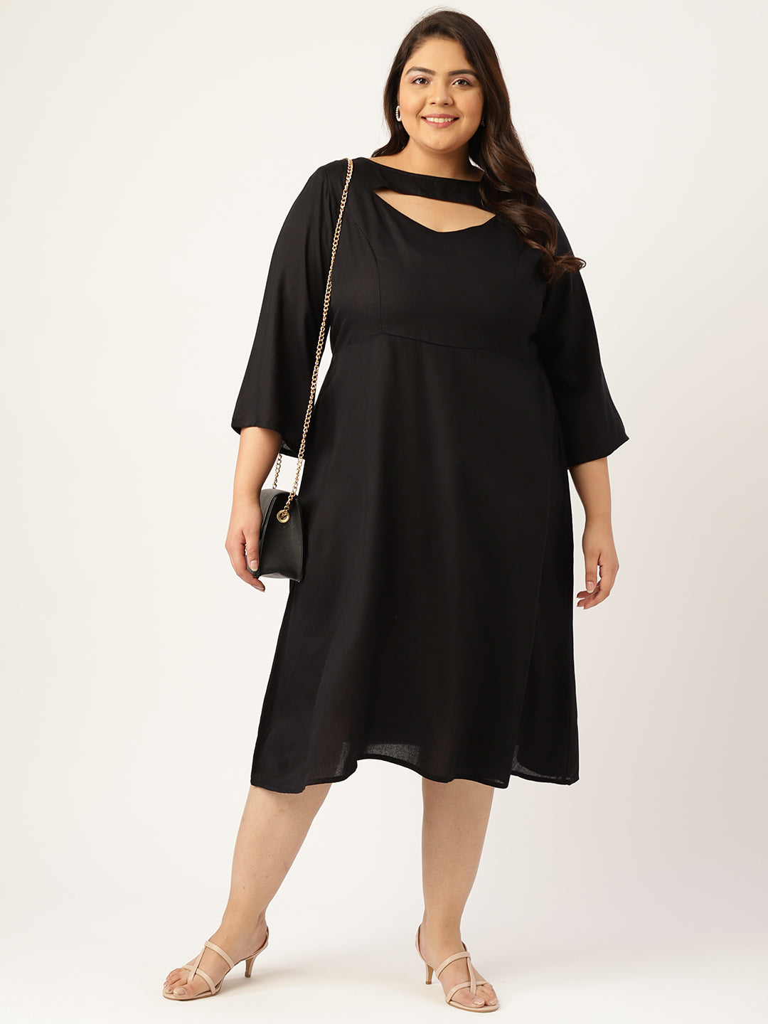 Plus Size A-Line Midi Dress