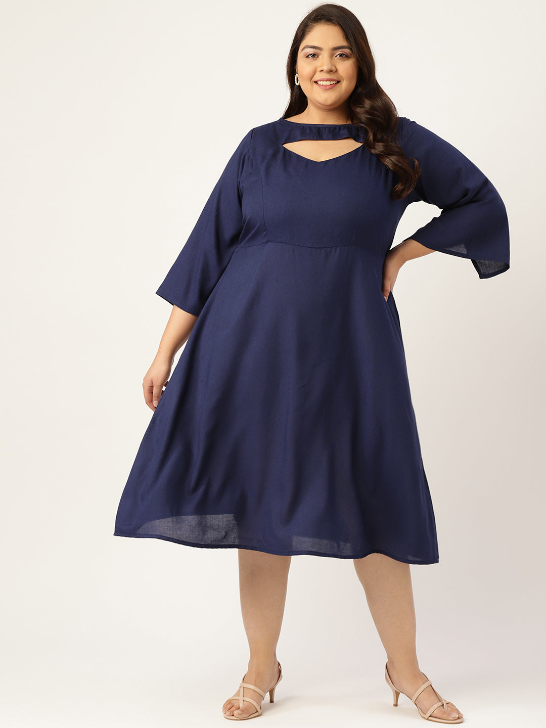 Plus Size A-Line Midi Dress