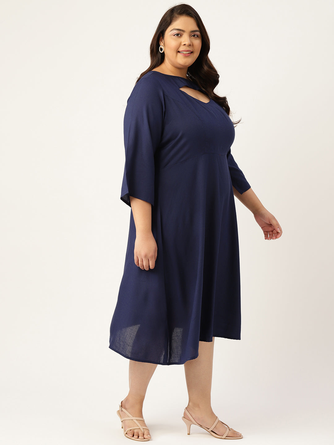 Plus Size A-Line Midi Dress