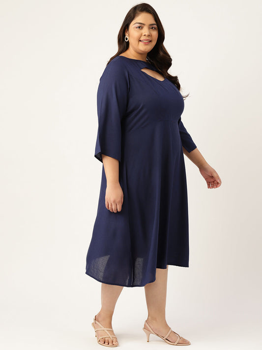 Plus Size A-Line Midi Dress