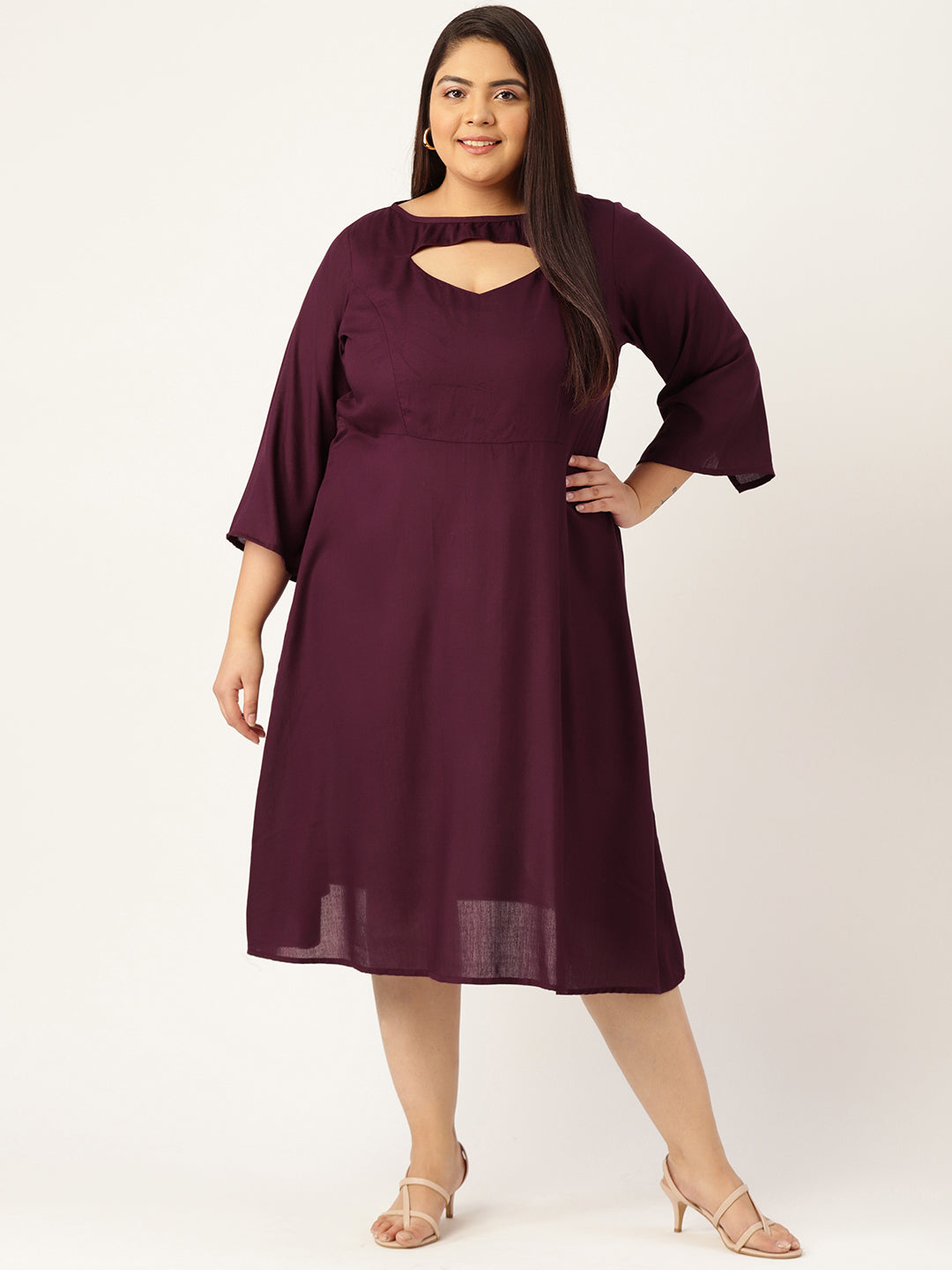 Plus Size A-Line Midi Dress