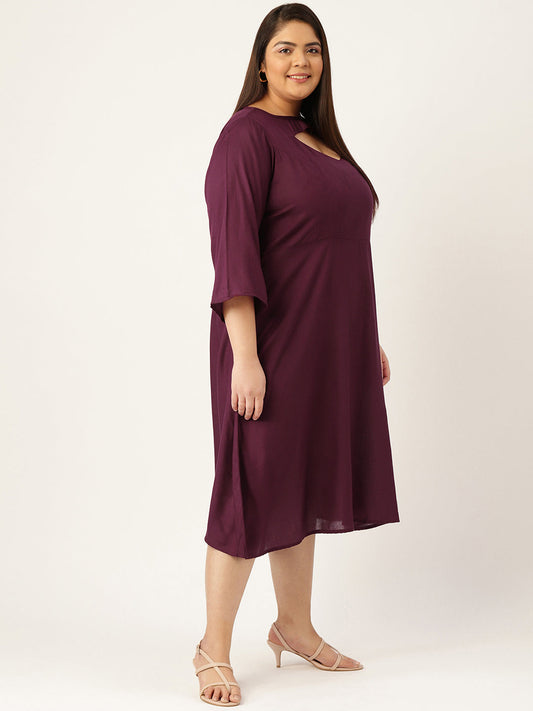 Plus Size A-Line Midi Dress
