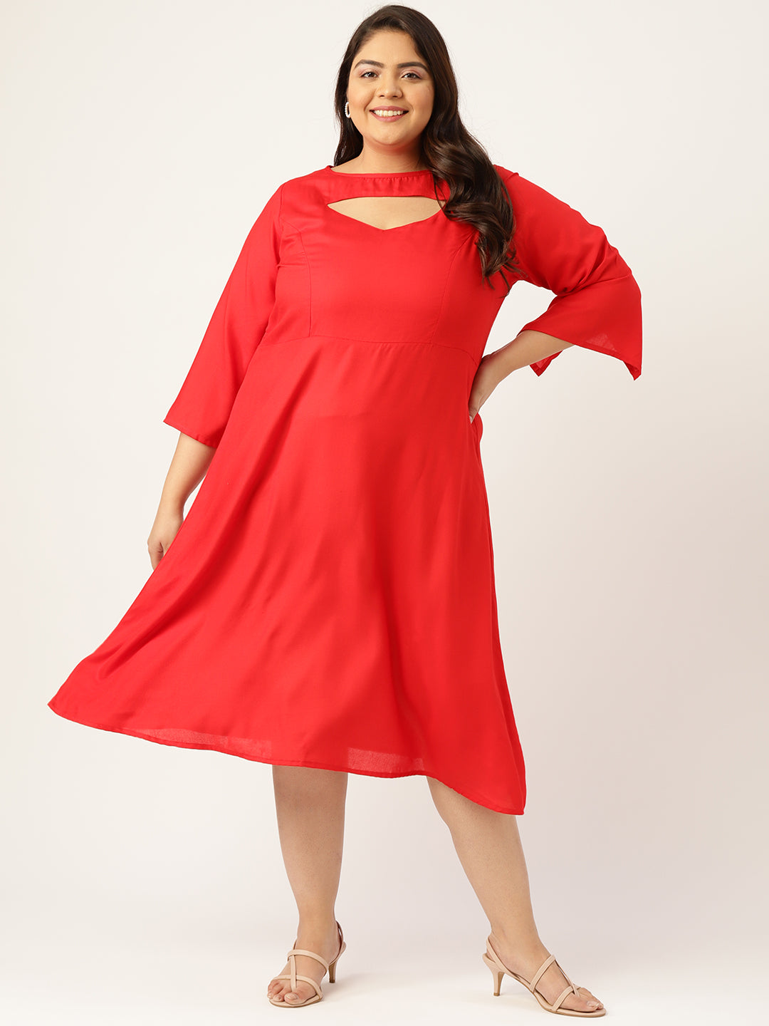 Plus Size A-Line Midi Dress
