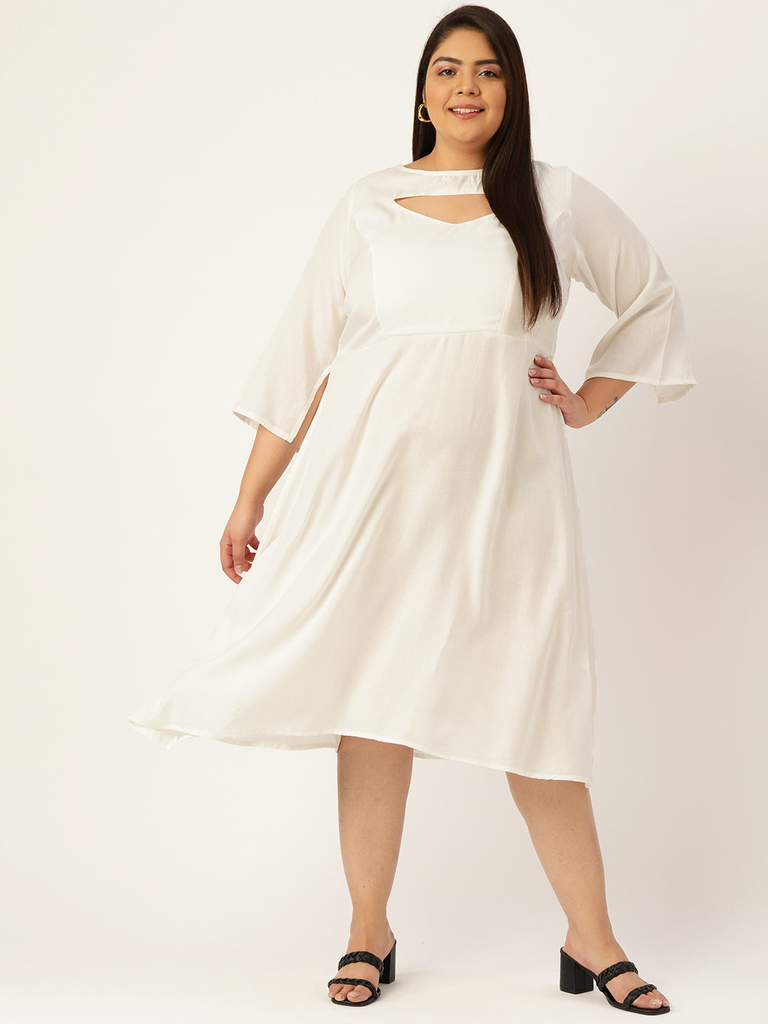 Plus Size A-Line Midi Dress