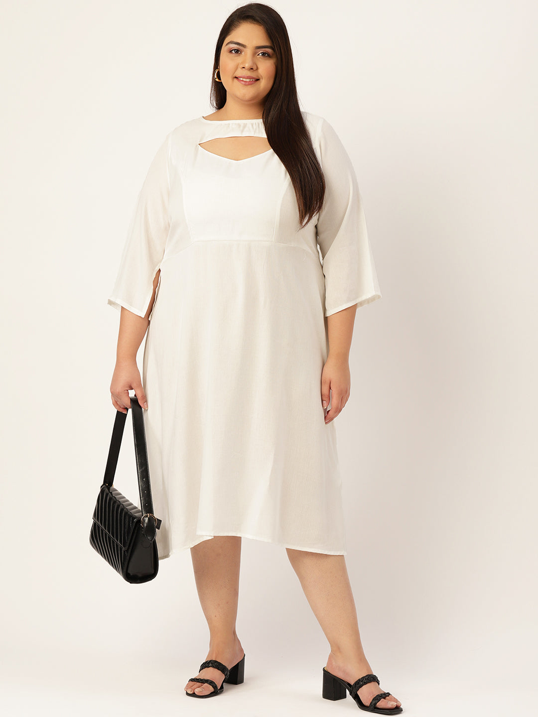 Plus Size A-Line Midi Dress