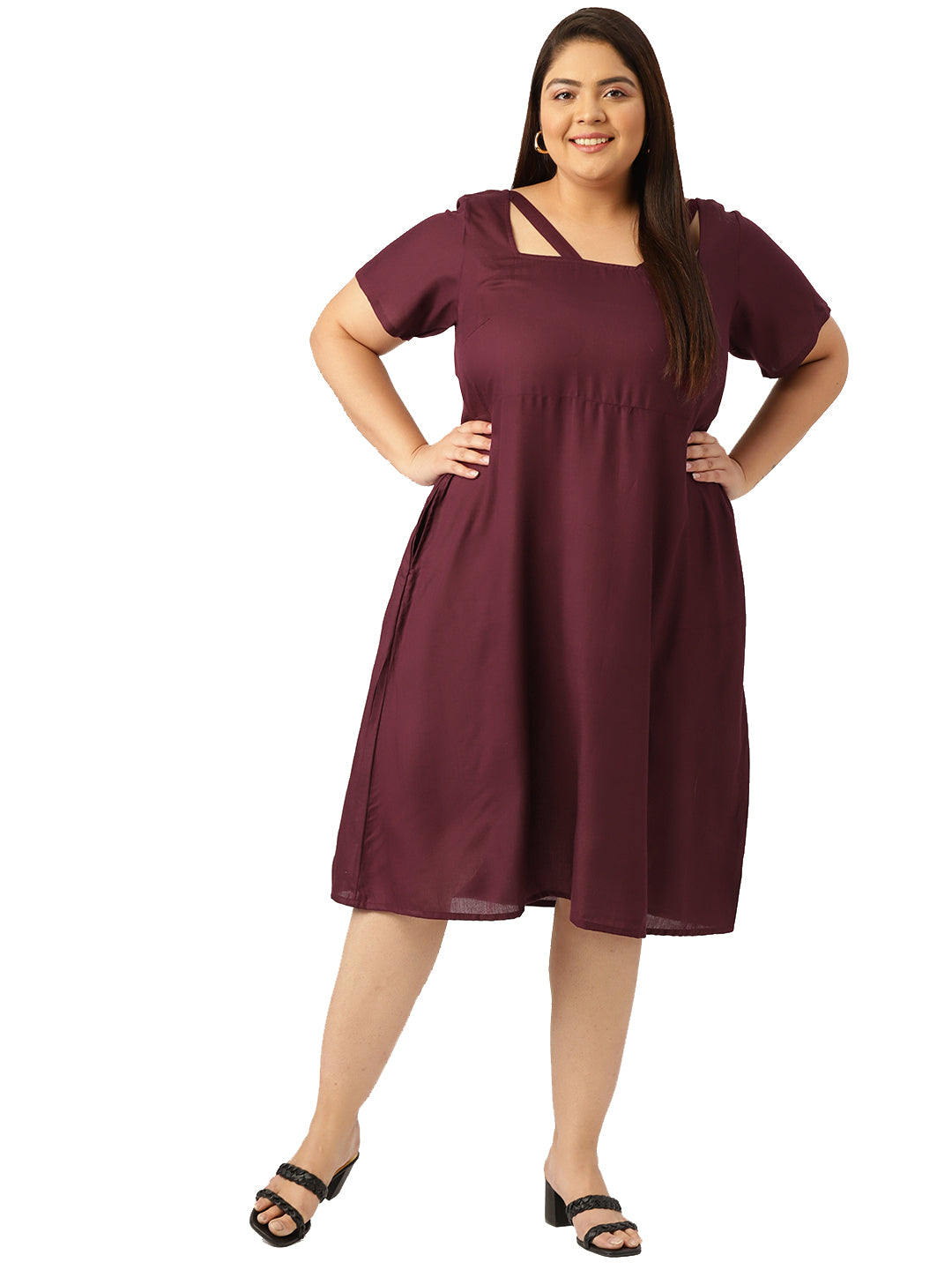 Plus Size Party Wear Midi Dress