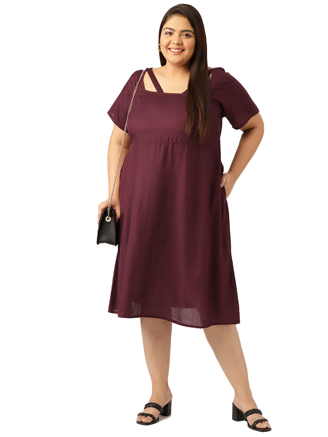 Plus Size Party Wear Midi Dress