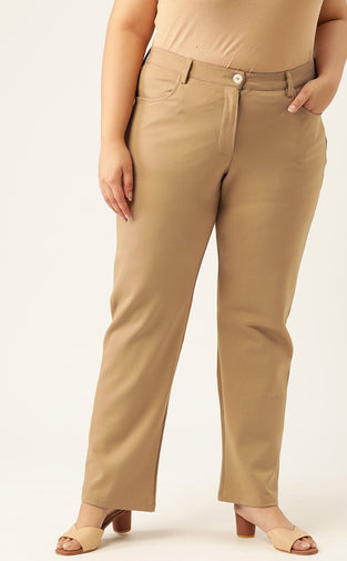Relaxed Straight Fit High-Rise Easy Wash Formal Trousers