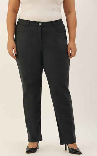 Relaxed Straight Fit High-Rise Easy Wash Formal Trousers