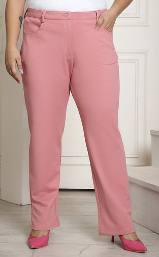 Relaxed Straight Fit High-Rise Easy Wash Formal Trousers