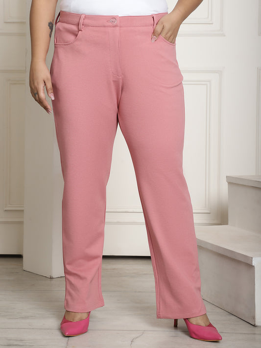 Relaxed Straight Fit High-Rise Easy Wash Formal Trousers