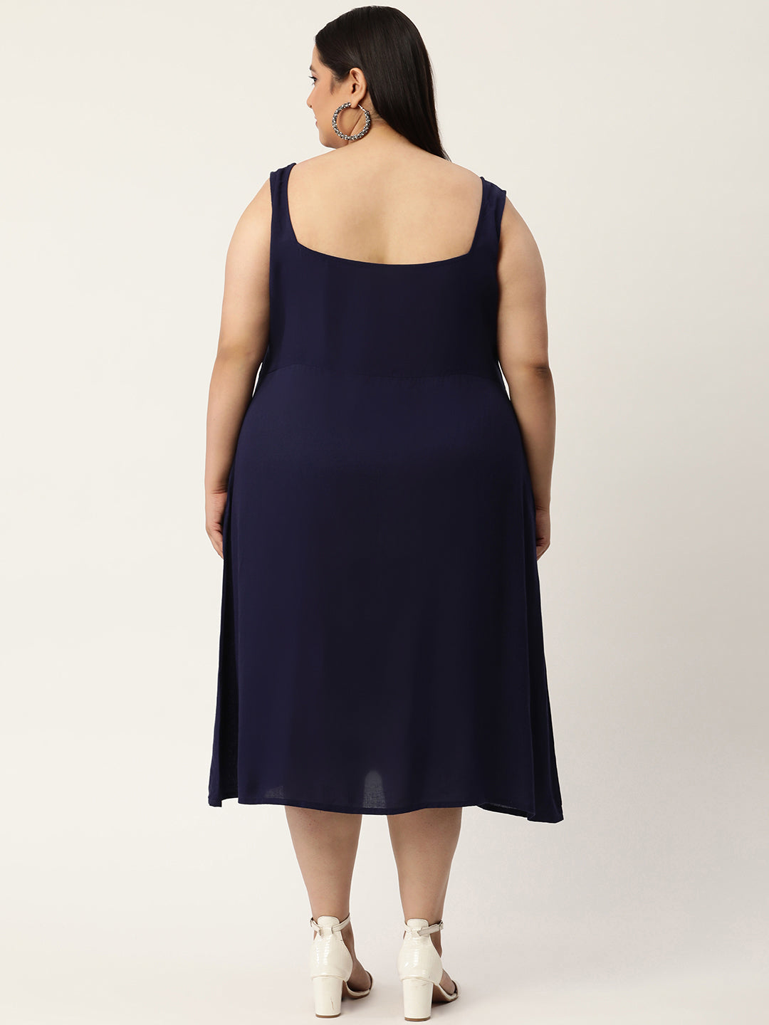 Plus Size A-Line Party Wear Midi Dress