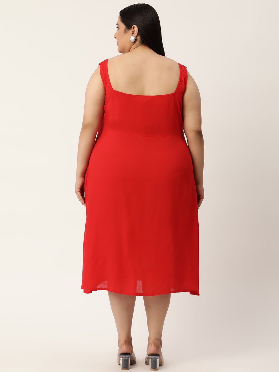Plus Size A-Line Party Wear Midi Dress
