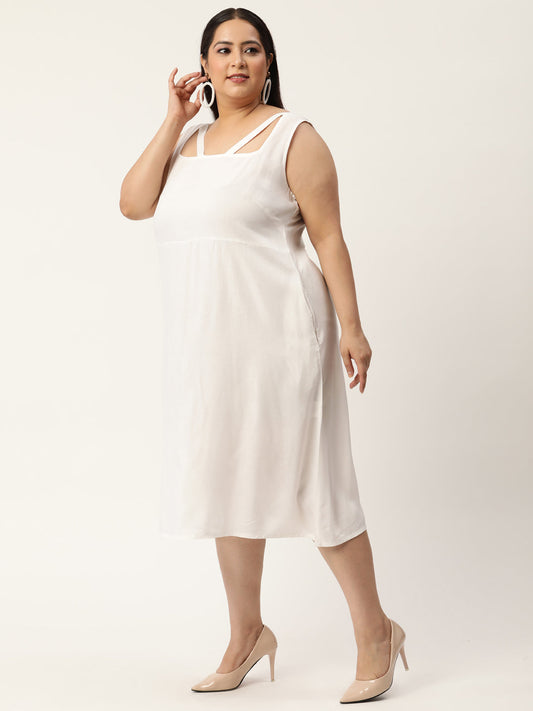 Plus Size A-Line Party Wear Midi Dress