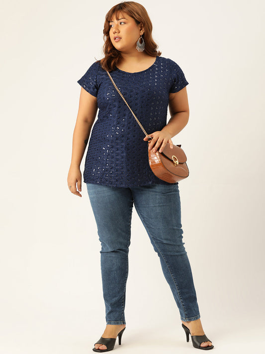 Plus Size Embellished Top