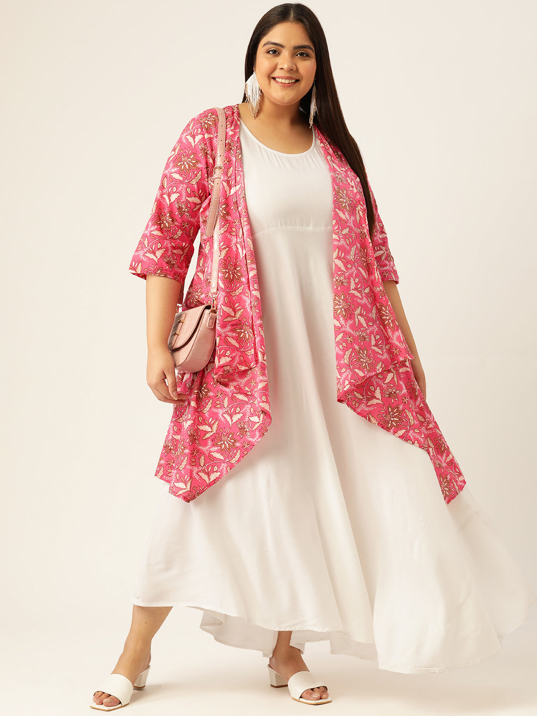 Plus Size Maxi Dress with Shrug