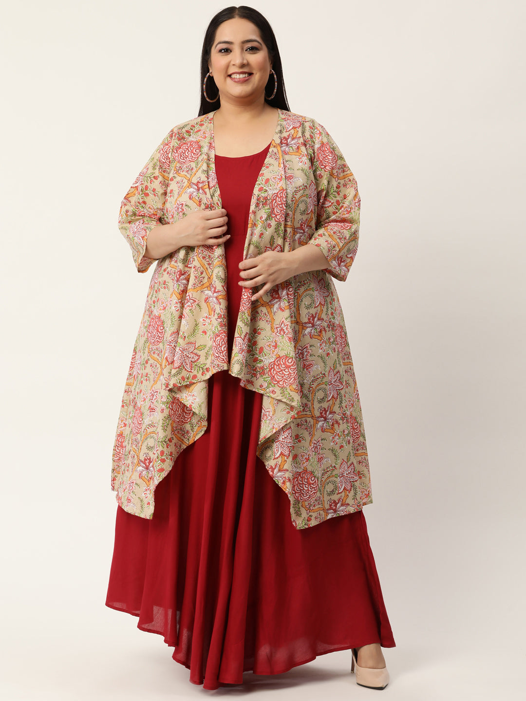 Plus Size Maxi Dress with Shrug