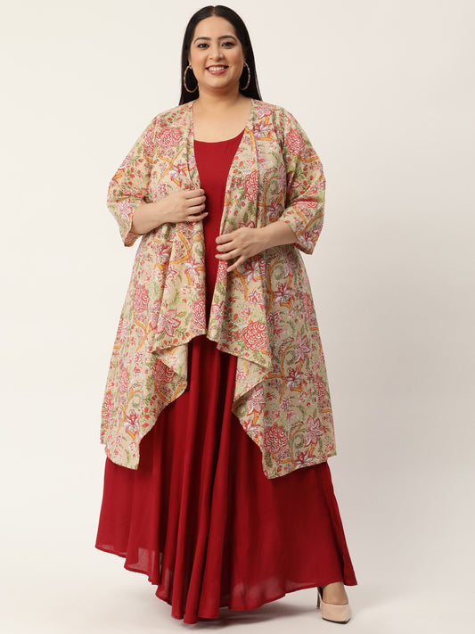 Plus Size Maxi Dress with Shrug