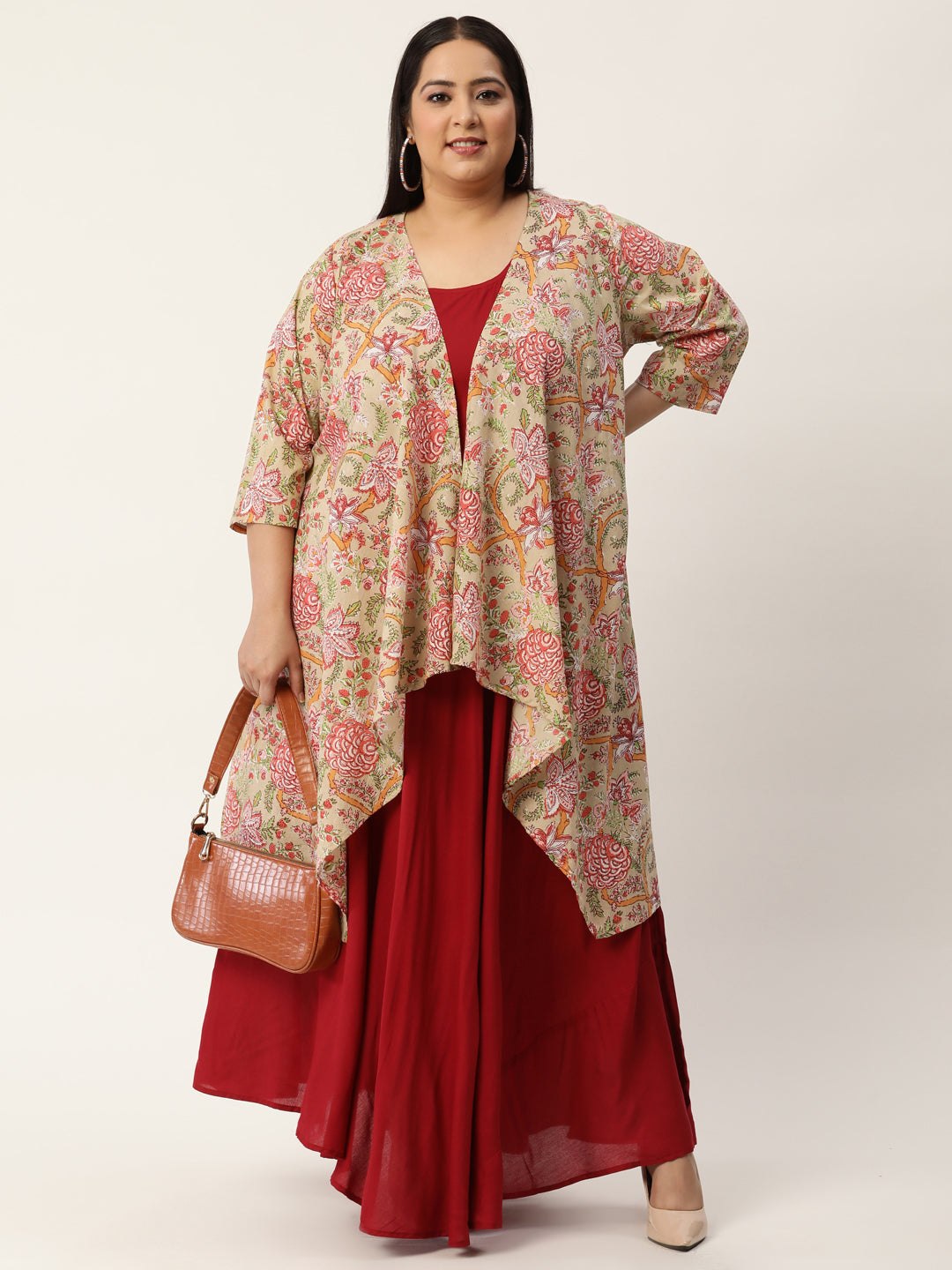 Plus Size Maxi Dress with Shrug