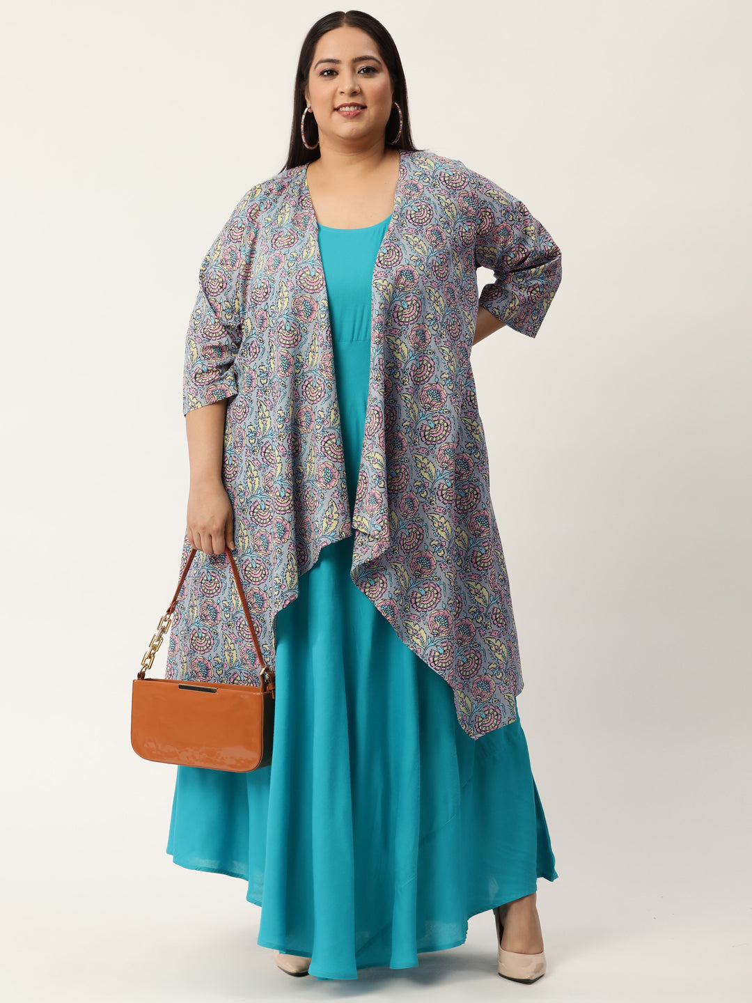 Plus Size Maxi Dress with Shrug