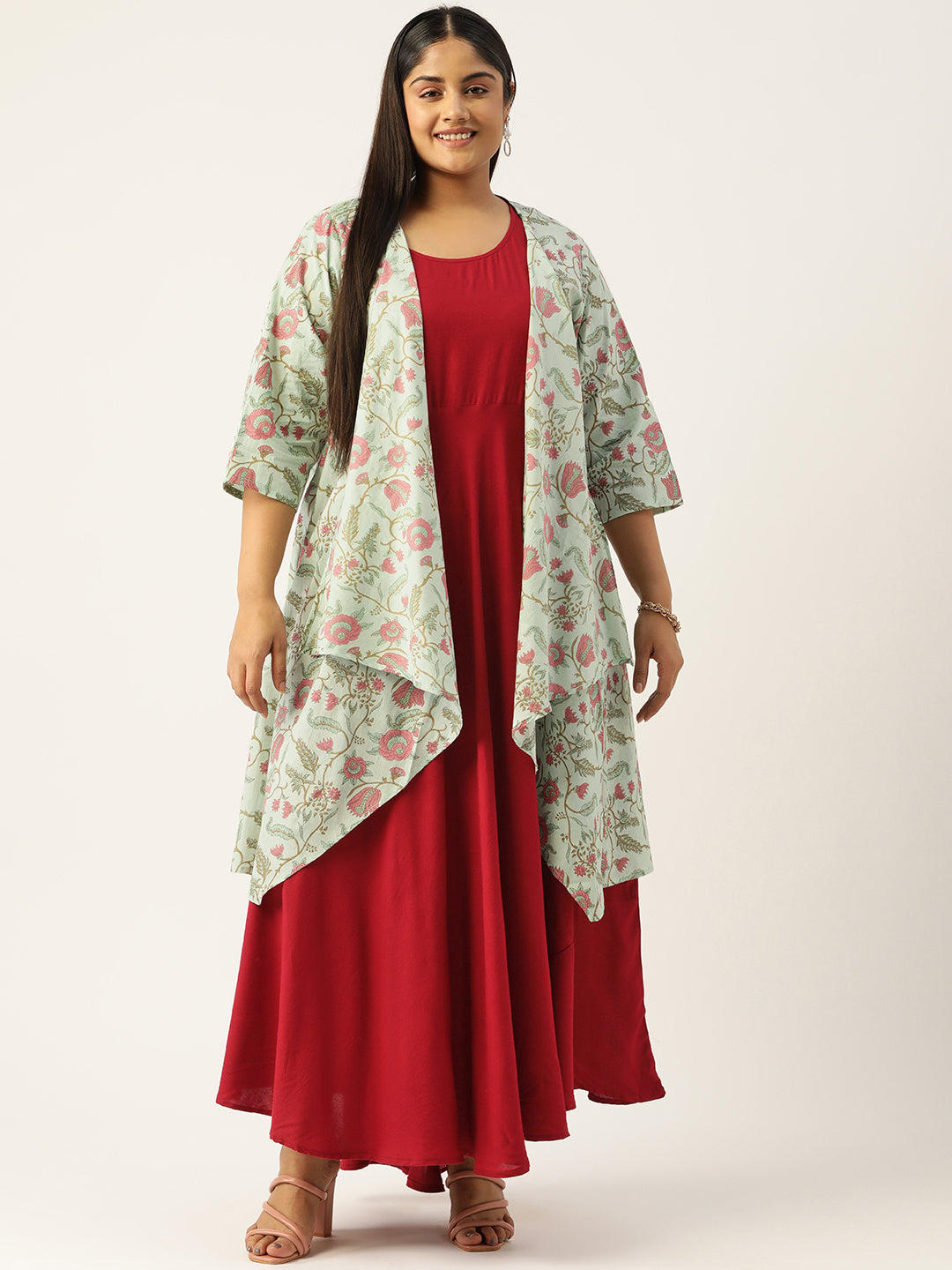 Plus Size Maxi Dress with Shrug