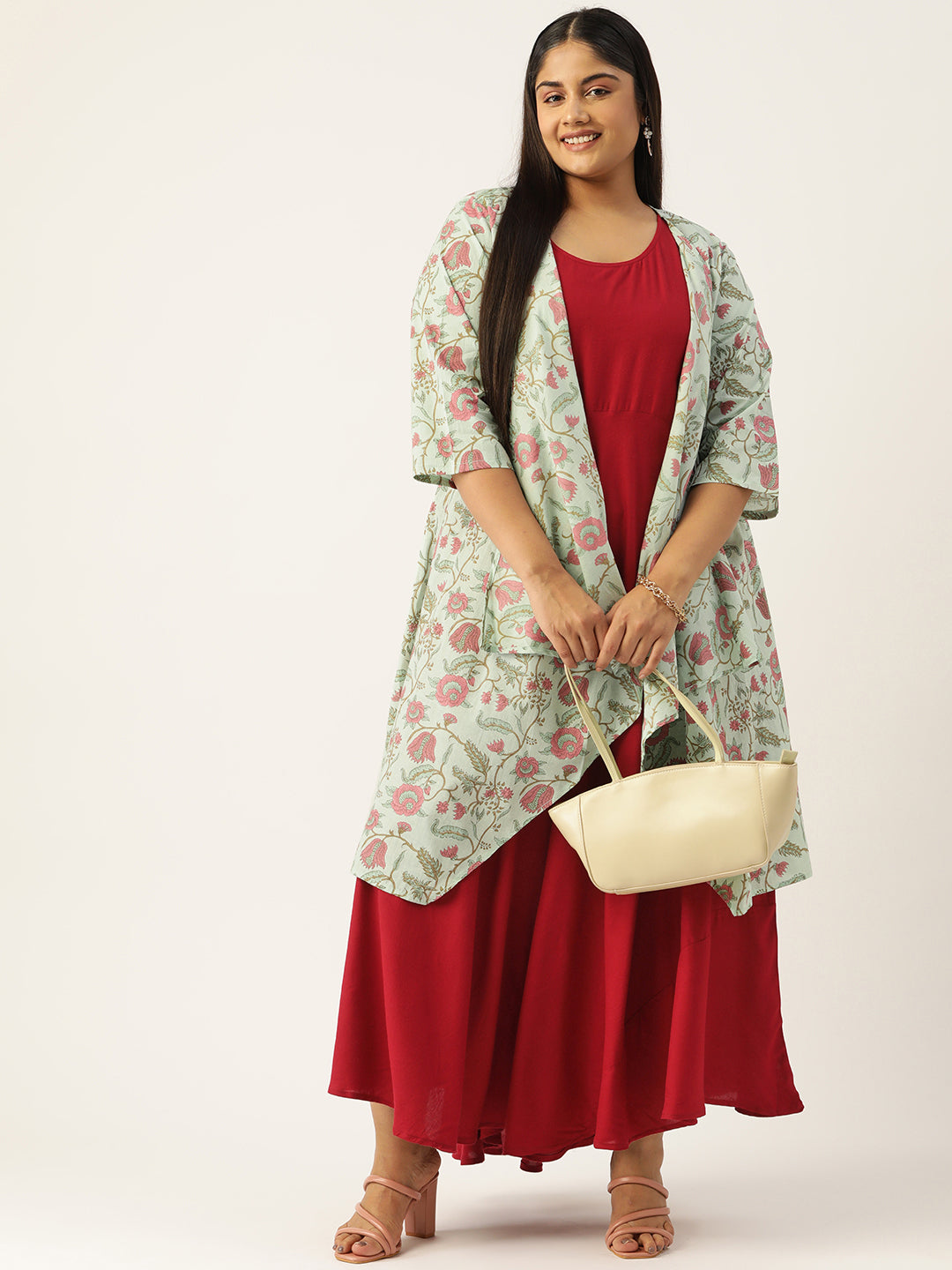 Plus Size Maxi Dress with Shrug