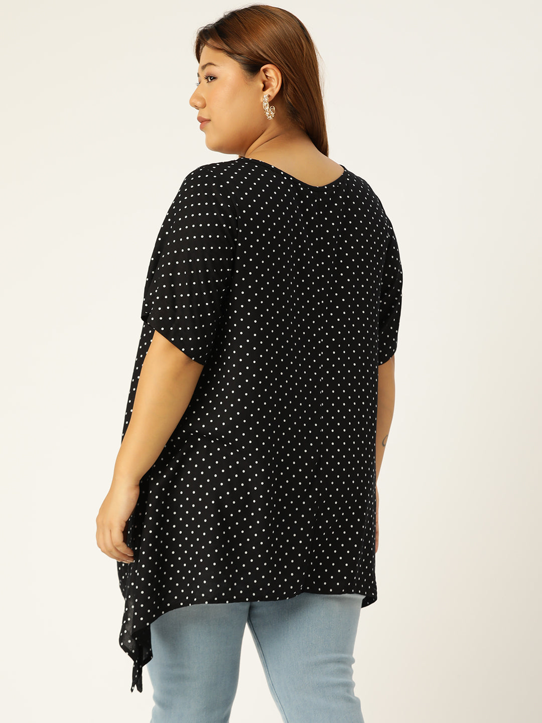Plus Size Asymmetrical Longline Top