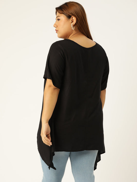 Plus Size Asymmetrical Longline Top
