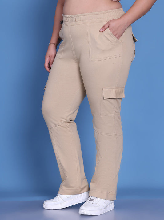 Women Smart Relaxed Fit High-Rise Plus Size Trousers