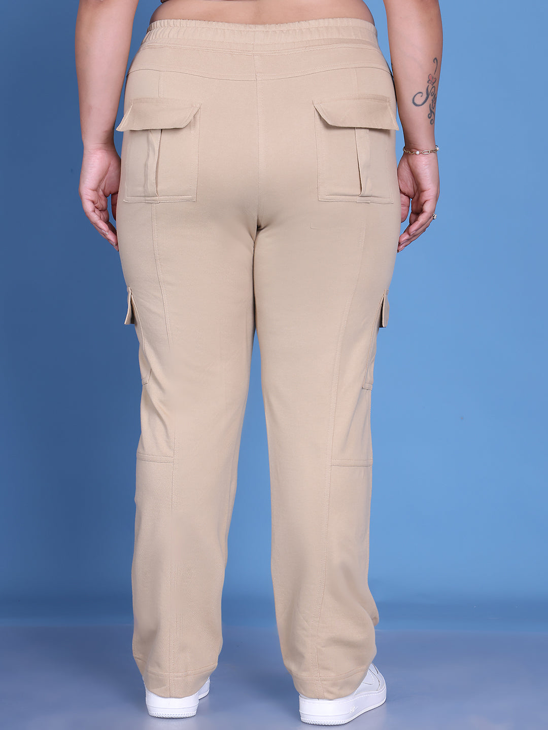 Women Smart Relaxed Fit High-Rise Plus Size Trousers