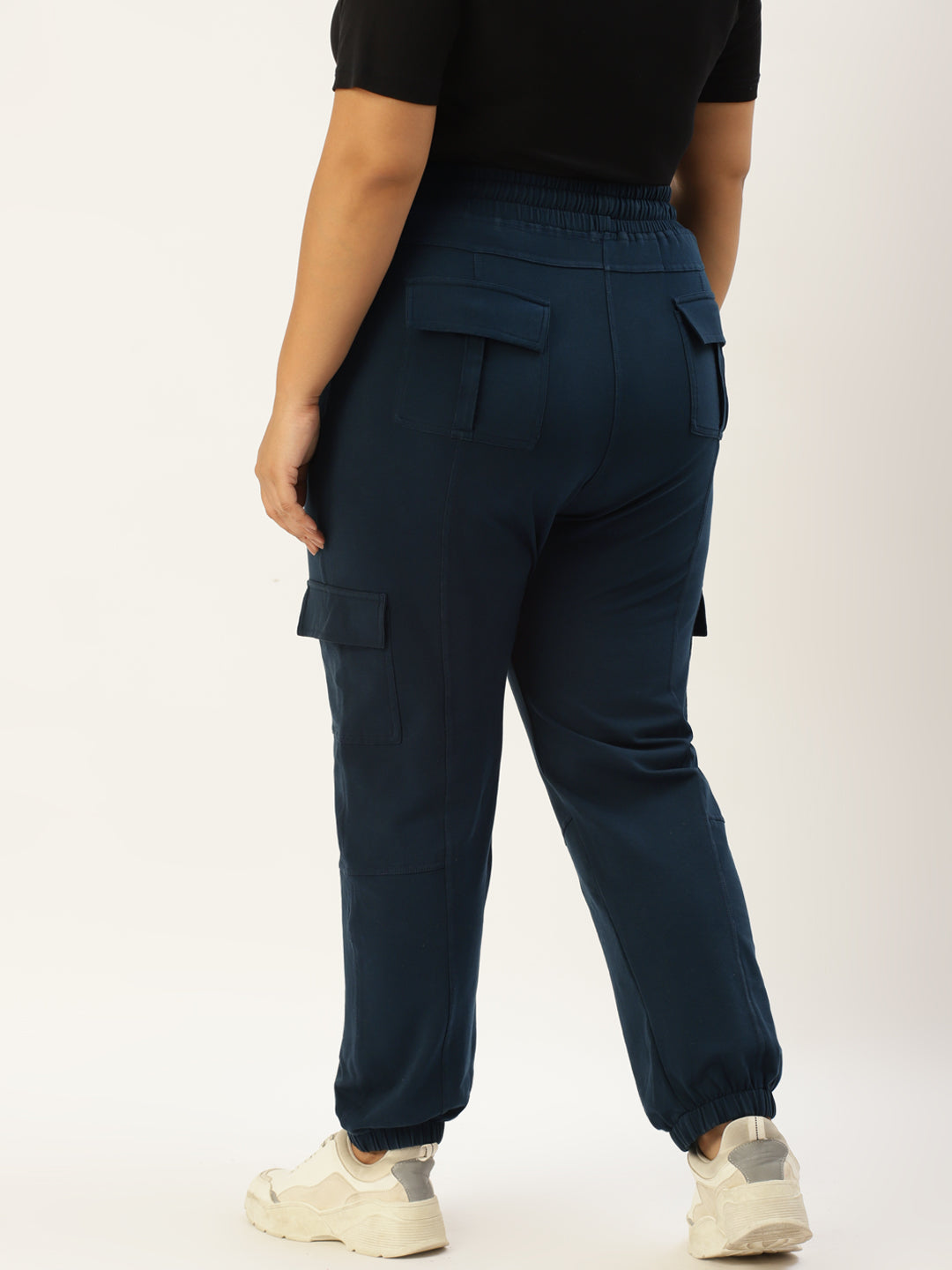 Women Plus Size High-Rise Cargo Joggers