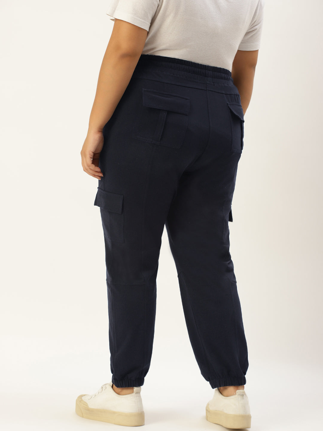 Women Plus Size High-Rise Cargo Joggers