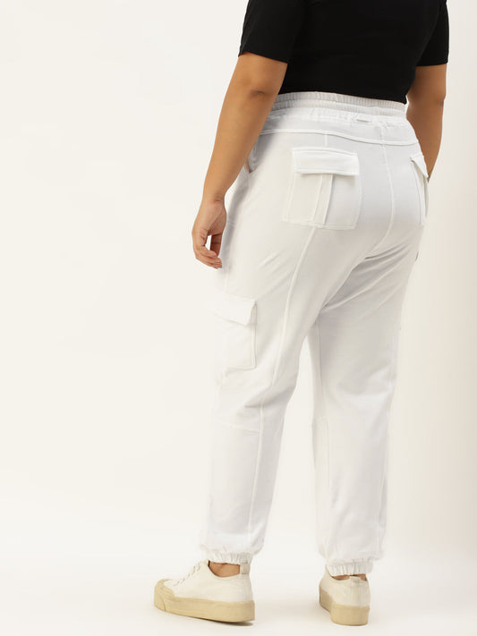 Women Plus Size High-Rise Cargo Joggers