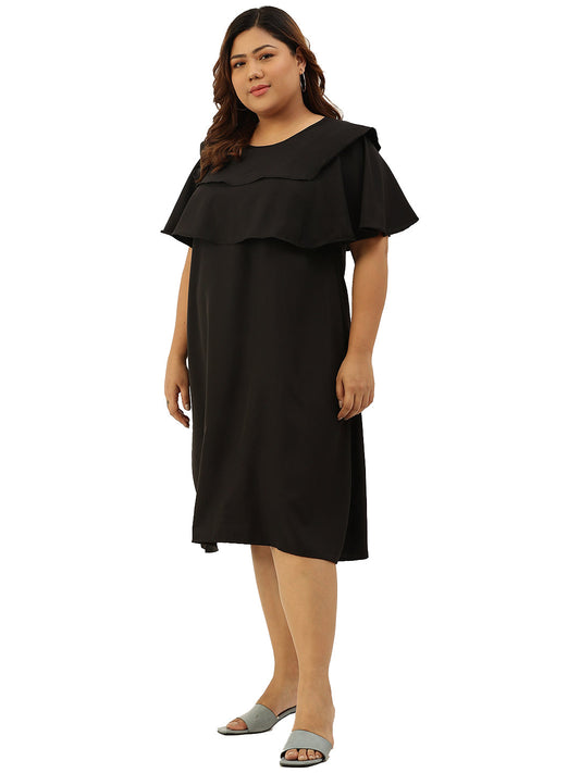 theRebelinme Plus Size Women's Printed Layered Midi Dress