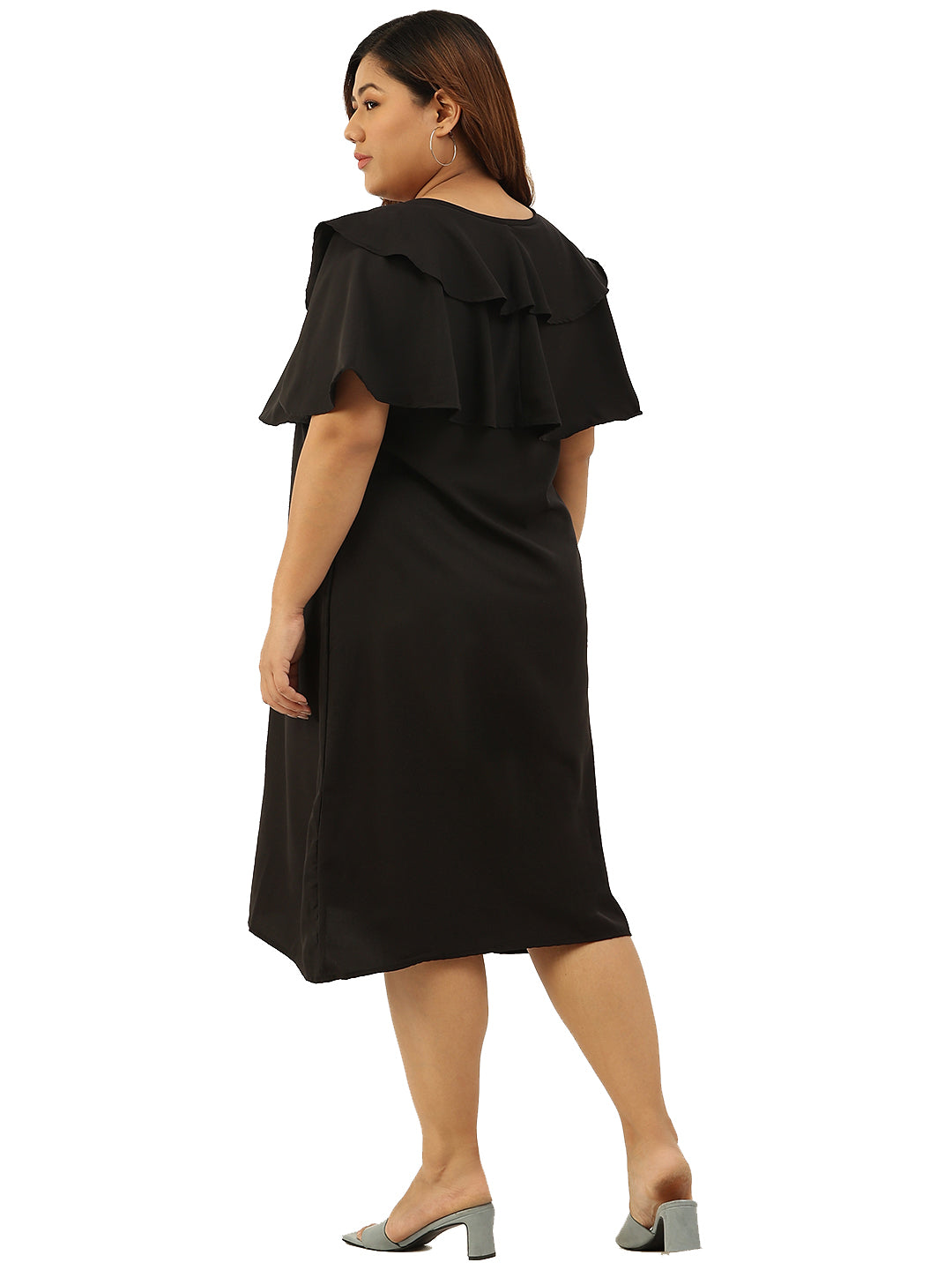 theRebelinme Plus Size Women's Printed Layered Midi Dress