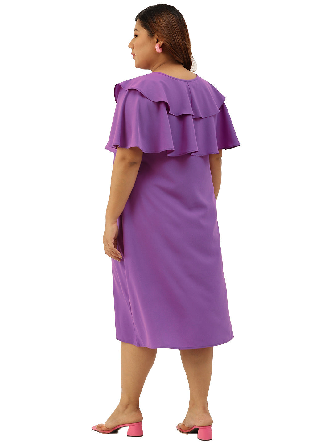 theRebelinme Plus Size Women's Printed Layered Midi Dress