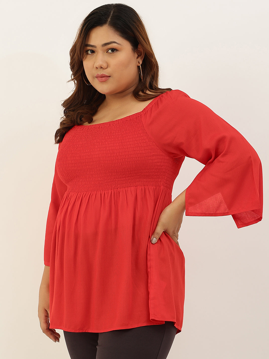 Plus Size A-Line Bobbin Party Wear Top
