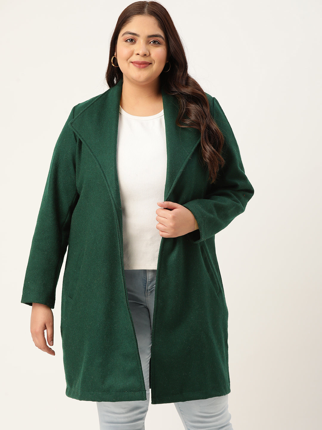 Notched Lapel Longline Overcoat