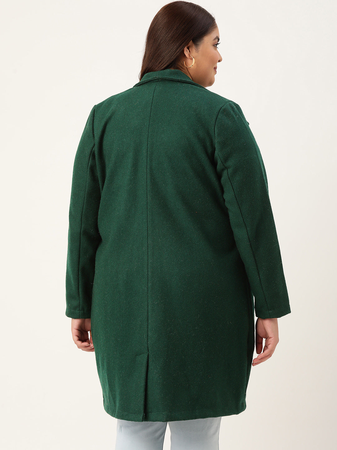 Notched Lapel Longline Overcoat
