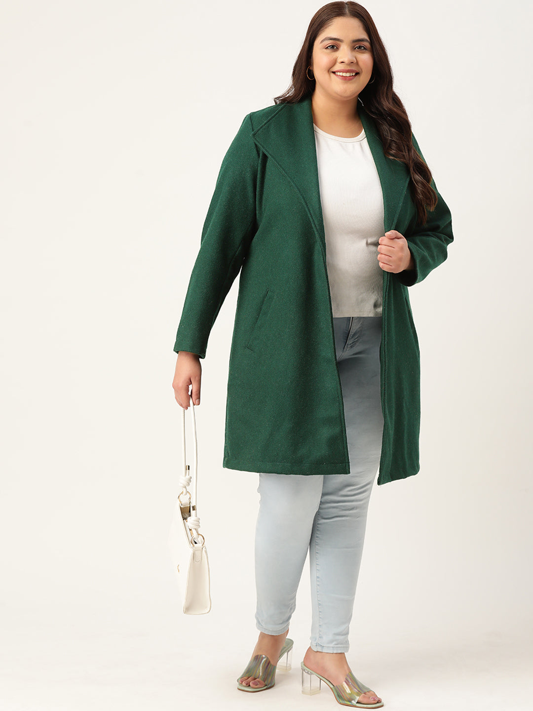 Notched Lapel Longline Overcoat