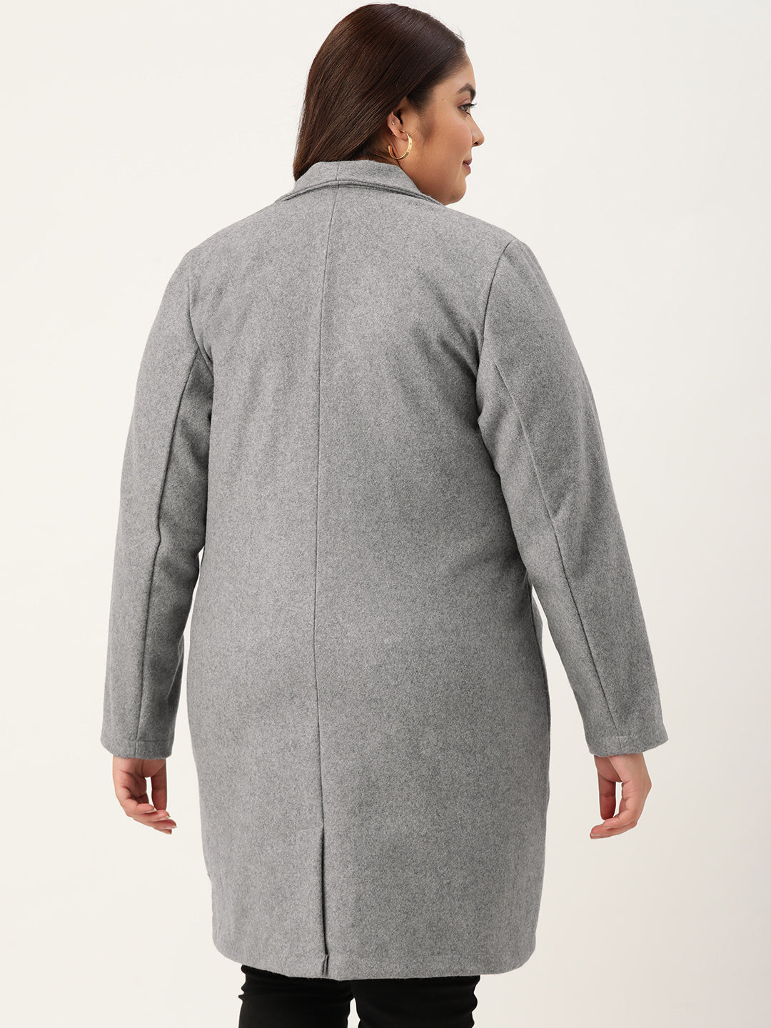 Notched Lapel Longline Overcoat