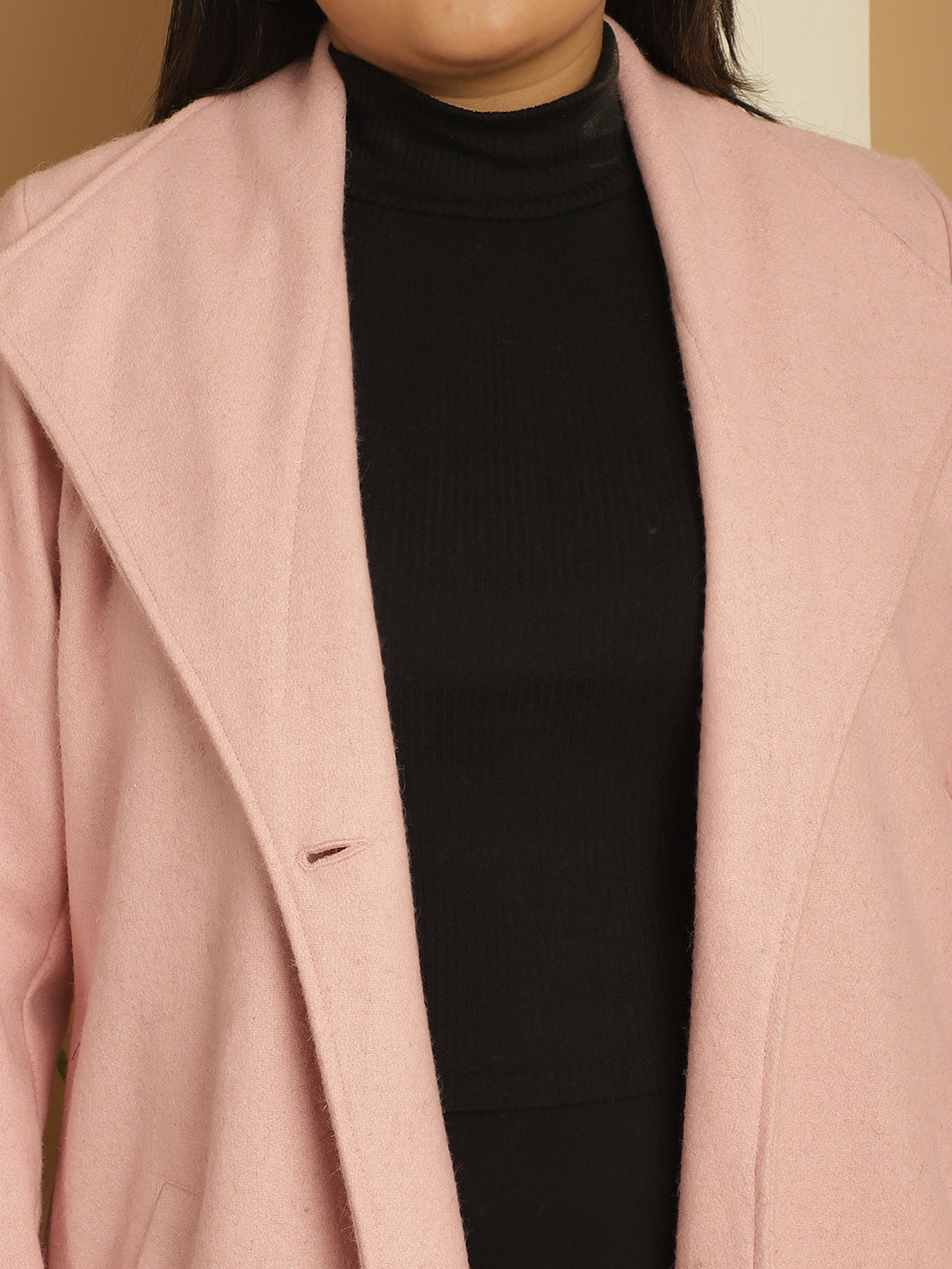Women Notched Lapel Plus Size Single-Breasted Overcoat