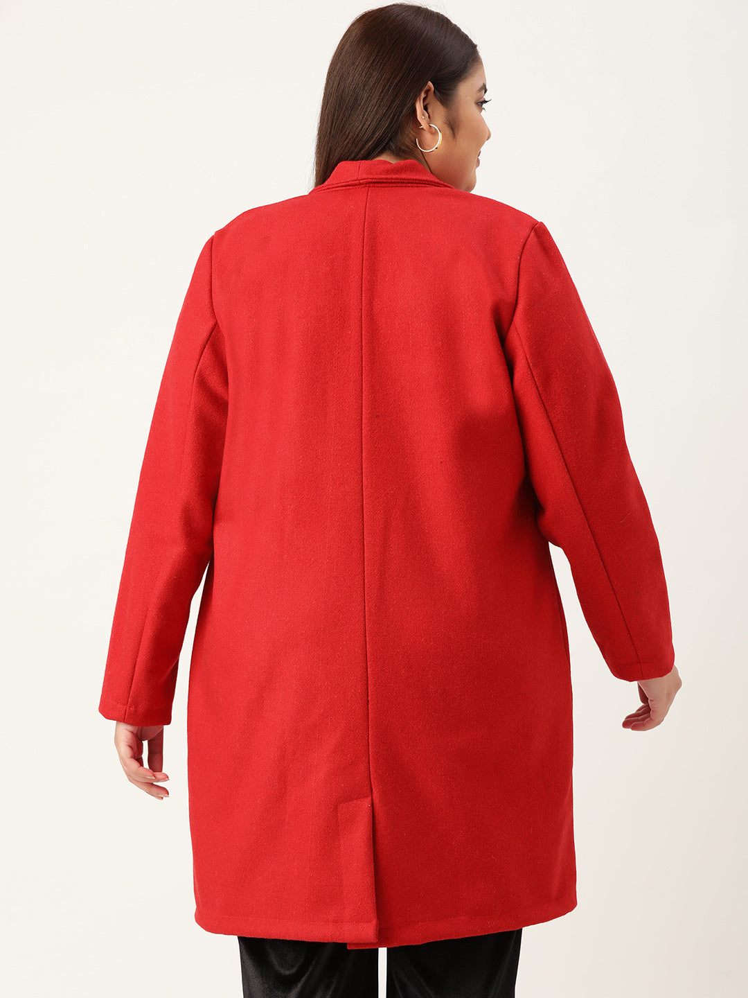 Notched Lapel Longline Overcoat